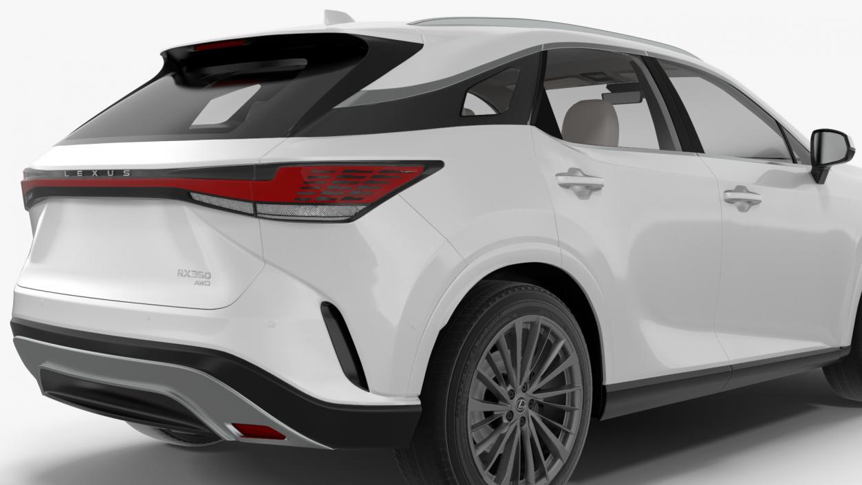 Lexus RX 350 2023 Luxury SUV White 3D model