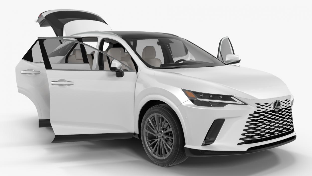 Lexus RX 350 2023 Luxury SUV White 3D model