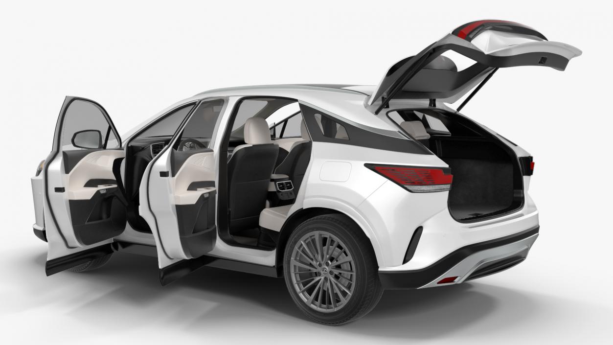 Lexus RX 350 2023 Luxury SUV White 3D model