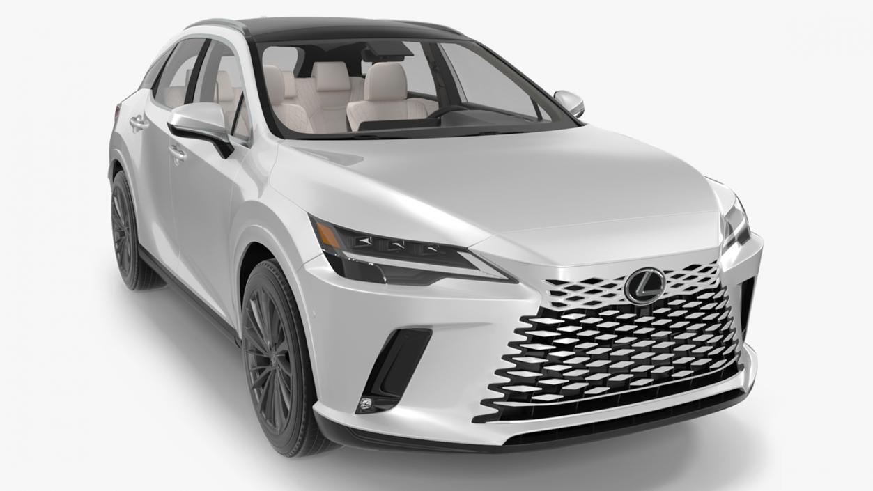 Lexus RX 350 2023 Luxury SUV White 3D model