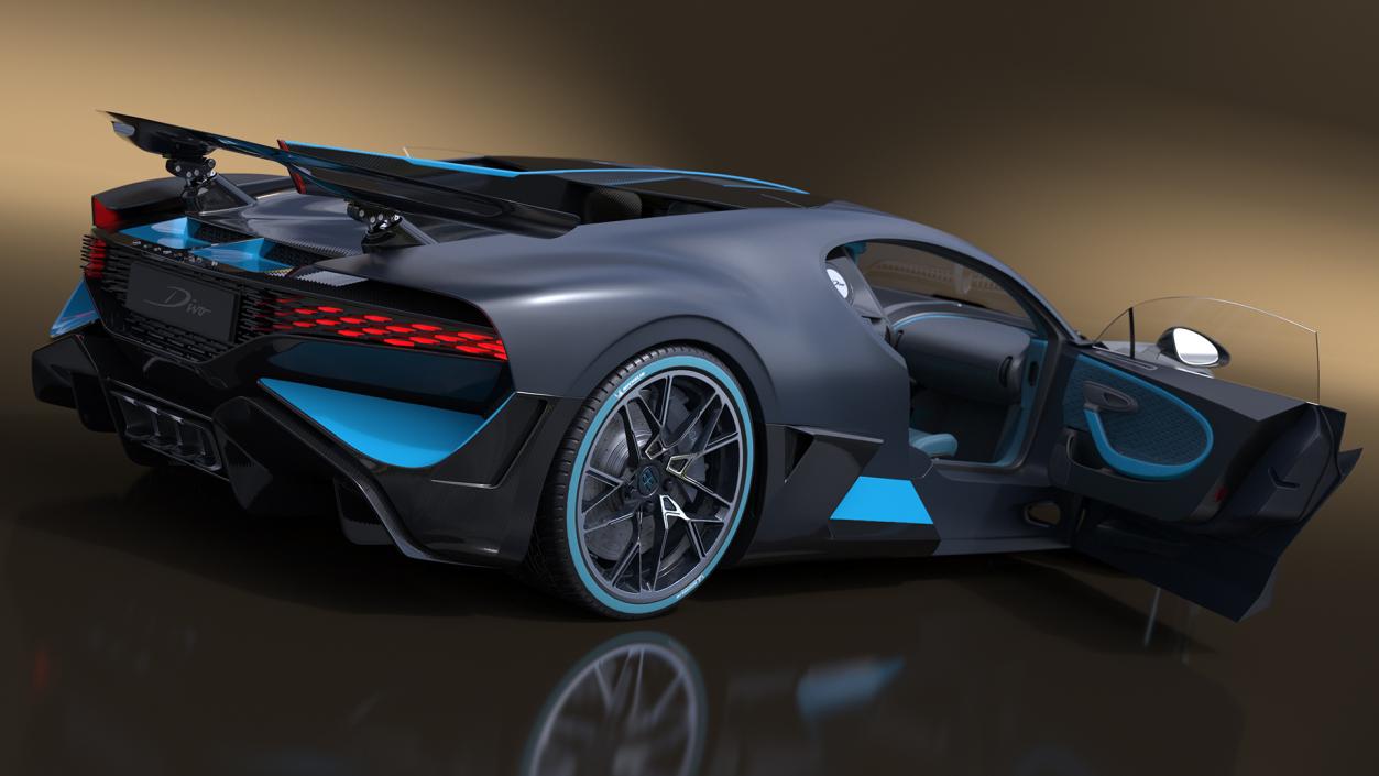 3D Bugatti Divo Titanium Liquid Silver Rigged for Cinema 4D