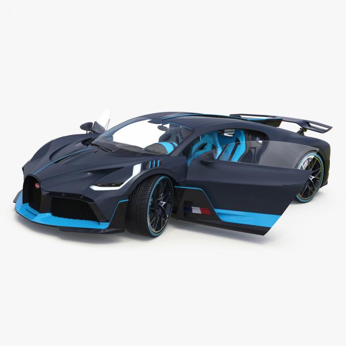 3D Bugatti Divo Titanium Liquid Silver Rigged for Cinema 4D