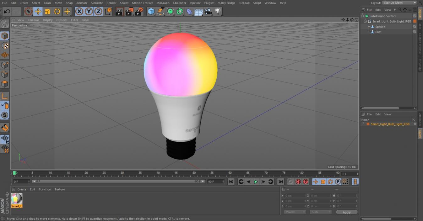 3D Smart Light Bulb Light RGB