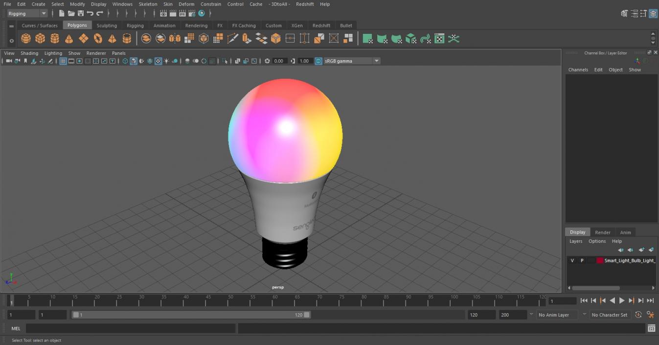 3D Smart Light Bulb Light RGB