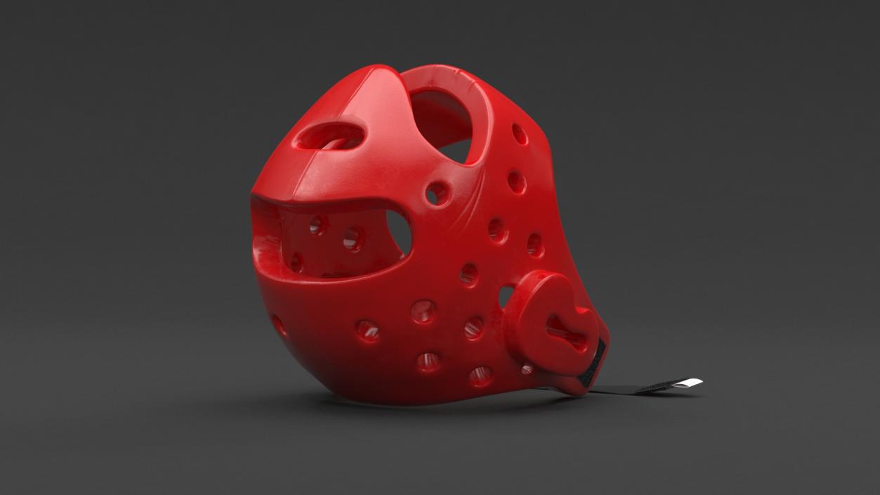 Karate Helmet Red 3D