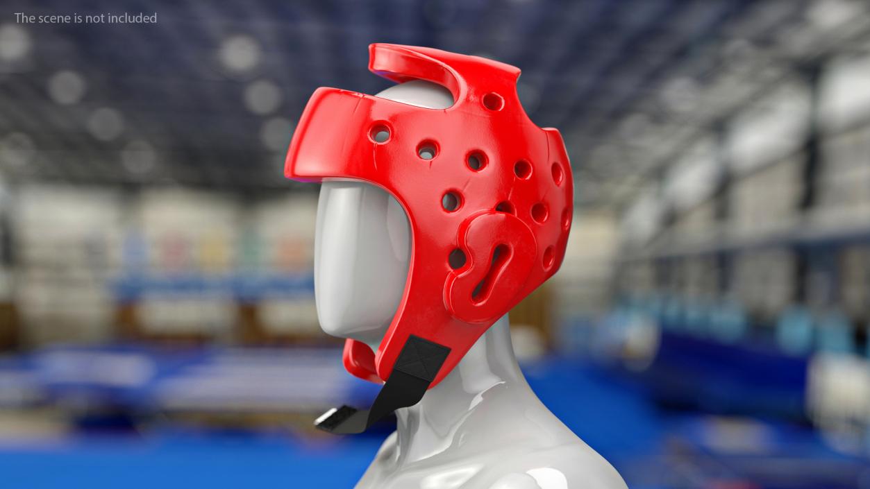 Karate Helmet Red 3D