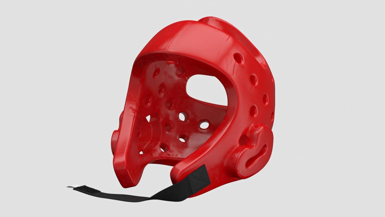 Karate Helmet Red 3D