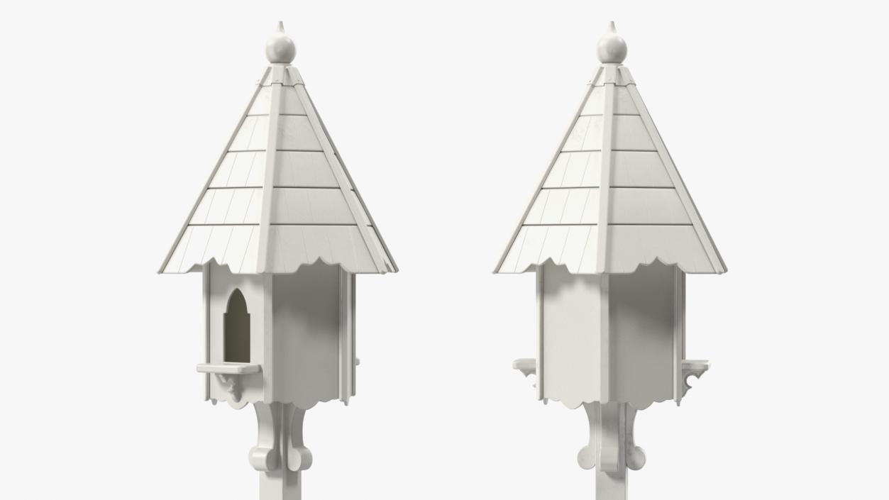 3D Dovecote for Two Nests Painted White