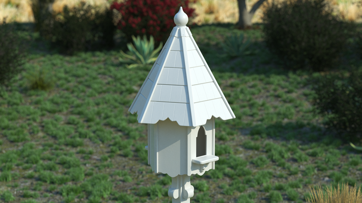 3D Dovecote for Two Nests Painted White