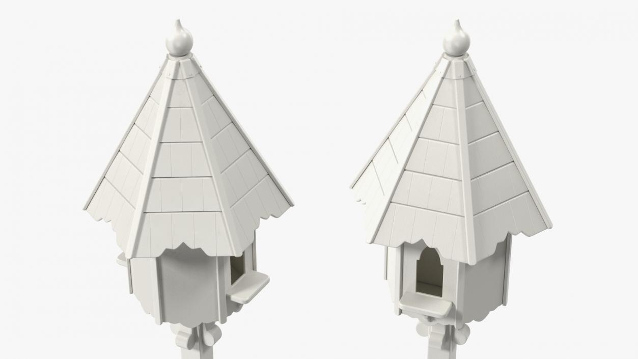 3D Dovecote for Two Nests Painted White