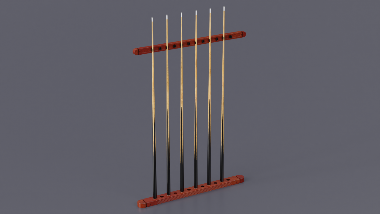 Billiard Cue Rack with Cues 3D