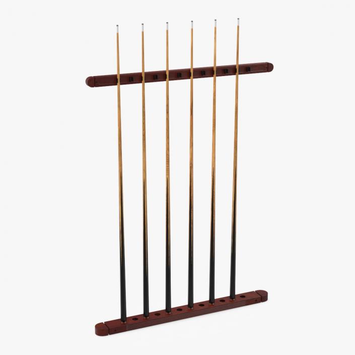 Billiard Cue Rack with Cues 3D