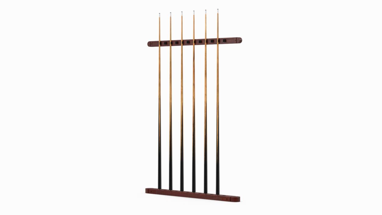 Billiard Cue Rack with Cues 3D