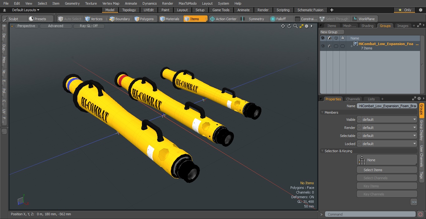 3D HiCombat Low Expansion Foam Branchpipes Set model