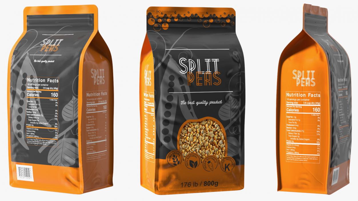 3D Split Peas Package model