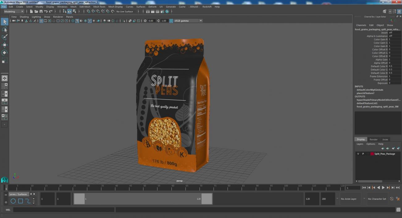 3D Split Peas Package model