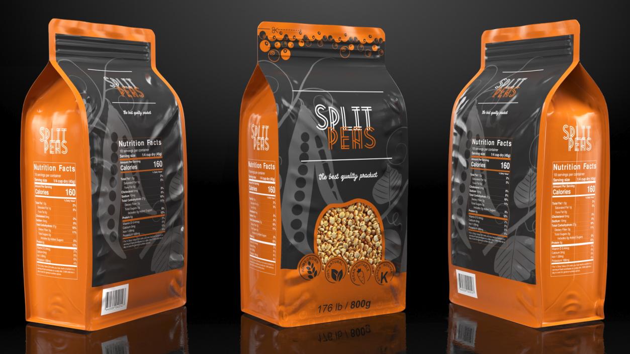 3D Split Peas Package model