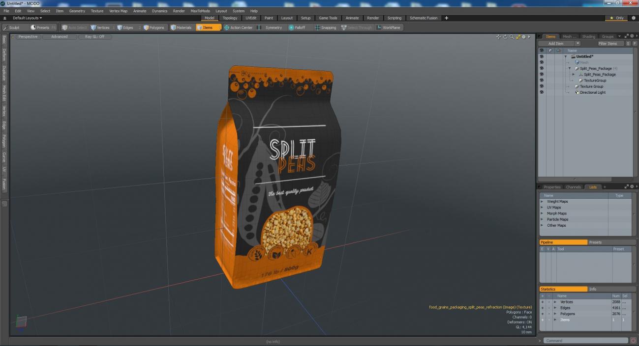 3D Split Peas Package model