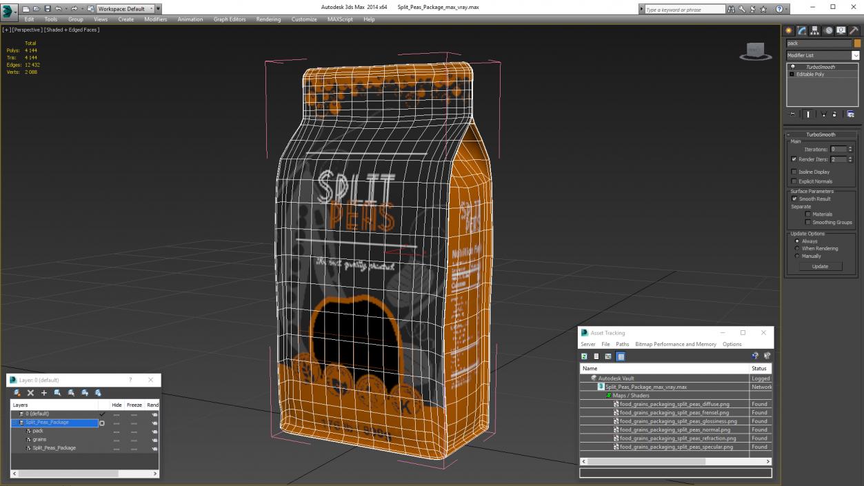 3D Split Peas Package model