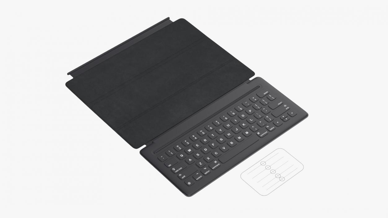 Wireless Tablet Keyboard Apple Rigged 3D