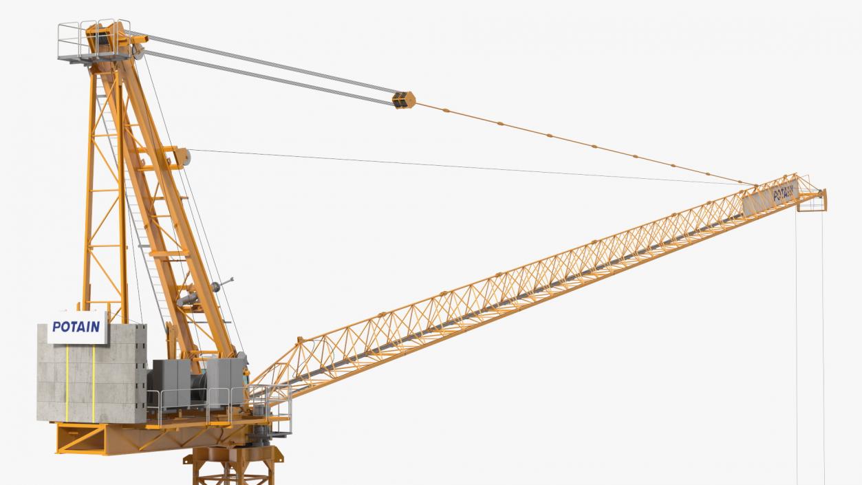 Potain MR 295 Tower Crane Rigged 3D