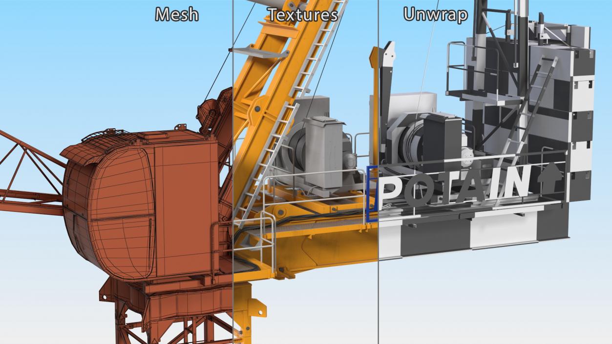 Potain MR 295 Tower Crane Rigged 3D