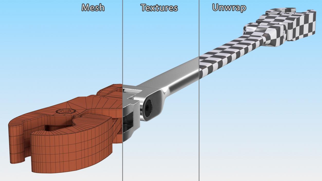 3D Gearwrench Flex Flare Wrench 10mm 12mm model