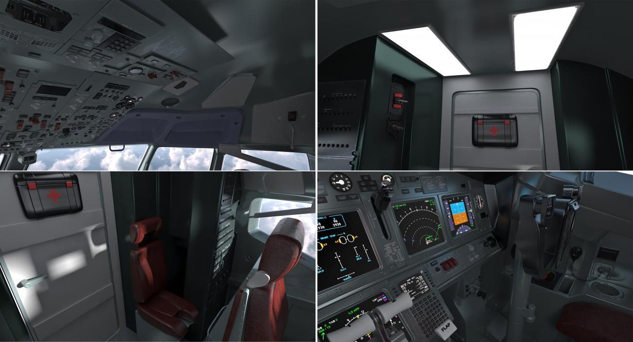 Boeing 737-800 with Interior Southwest Airlines Rigged 3D model