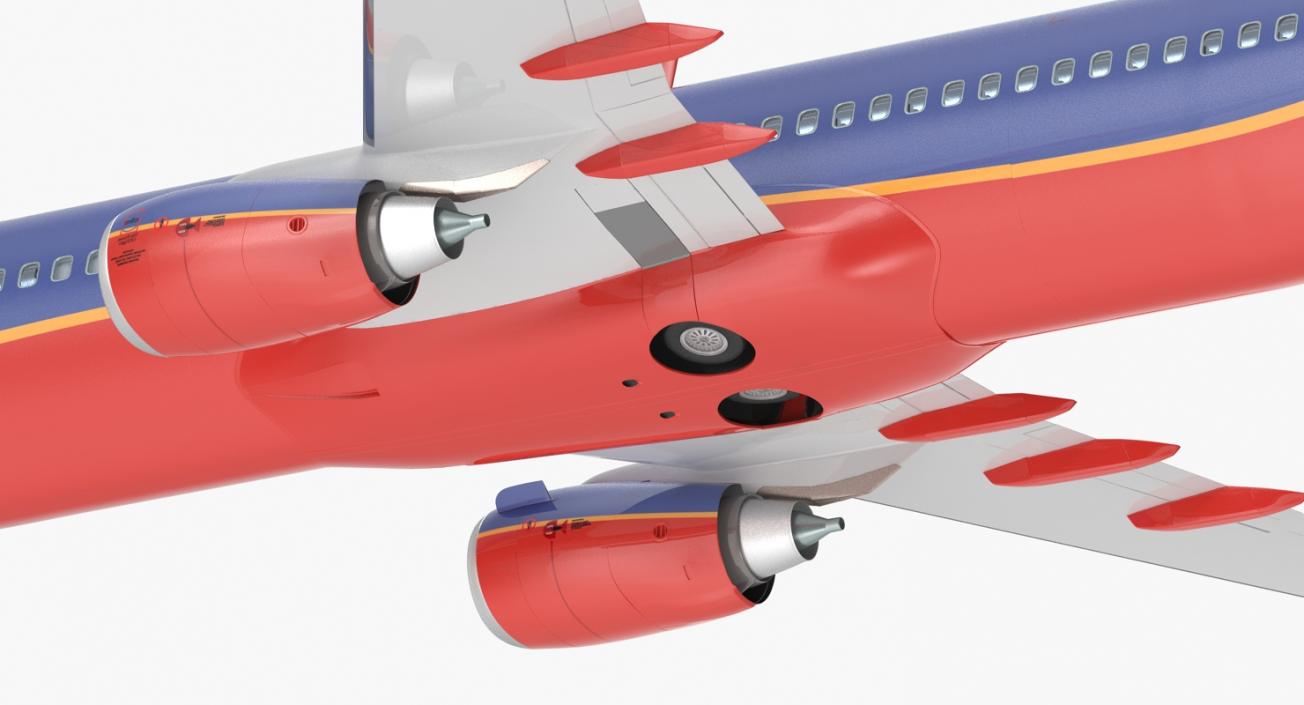 Boeing 737-800 with Interior Southwest Airlines Rigged 3D model