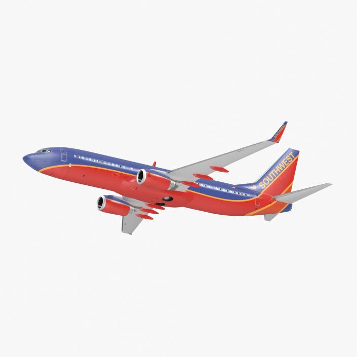 Boeing 737-800 with Interior Southwest Airlines Rigged 3D model