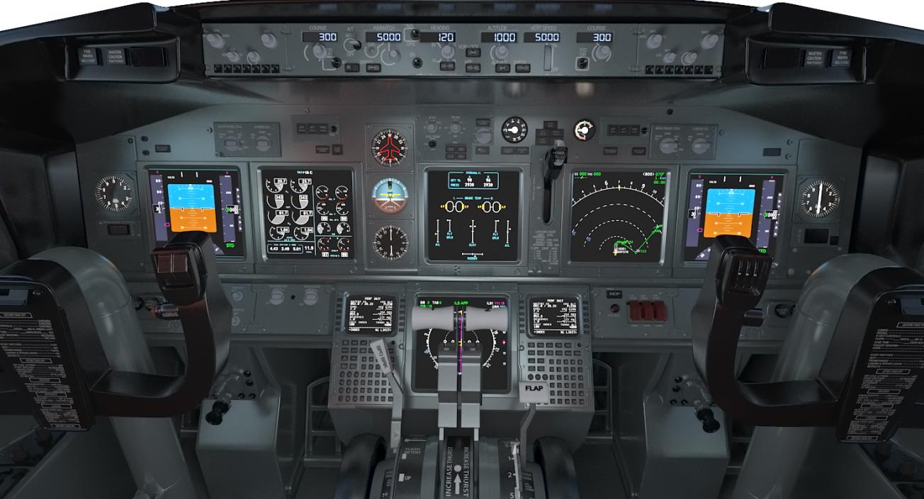 Boeing 737-800 with Interior Southwest Airlines Rigged 3D model