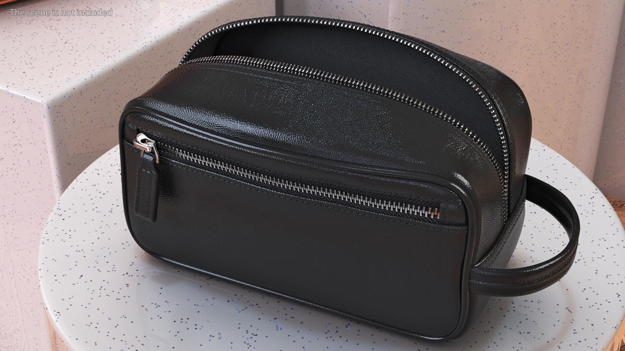 3D model Leather Cosmetic Bag Open