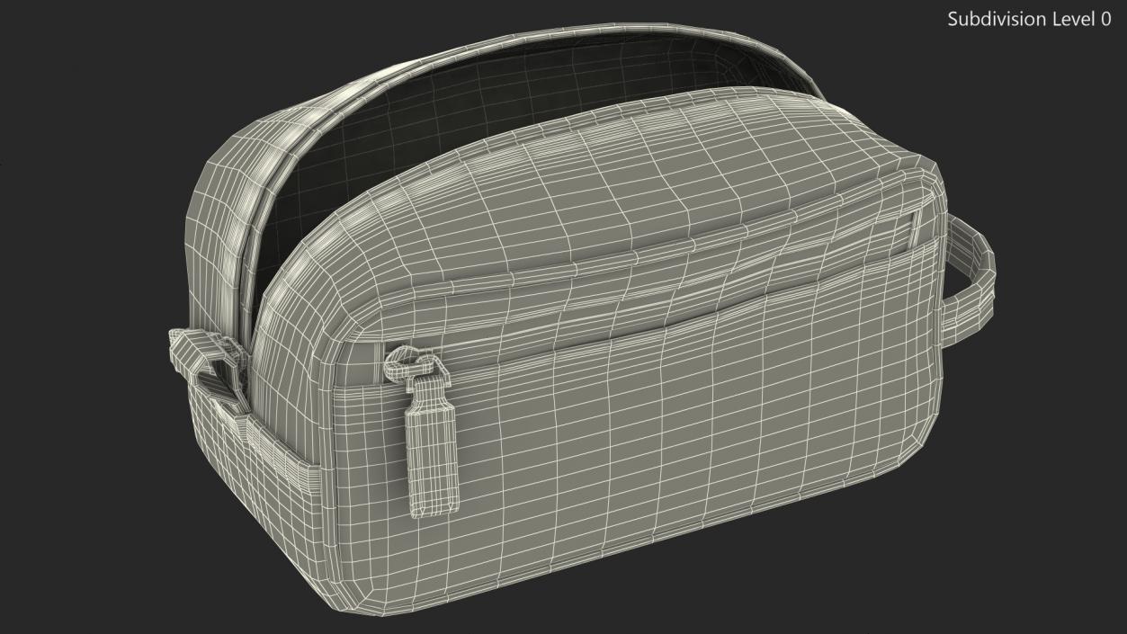 3D model Leather Cosmetic Bag Open