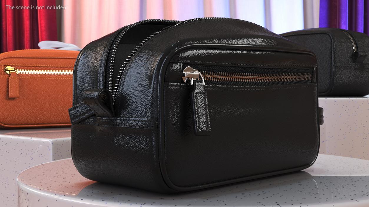 3D model Leather Cosmetic Bag Open