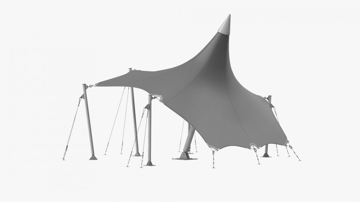 3D Tensile Fabric Tent Grey 2