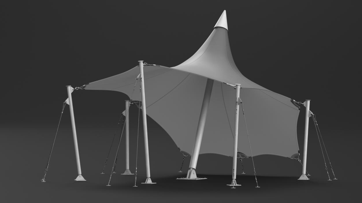 3D Tensile Fabric Tent Grey 2