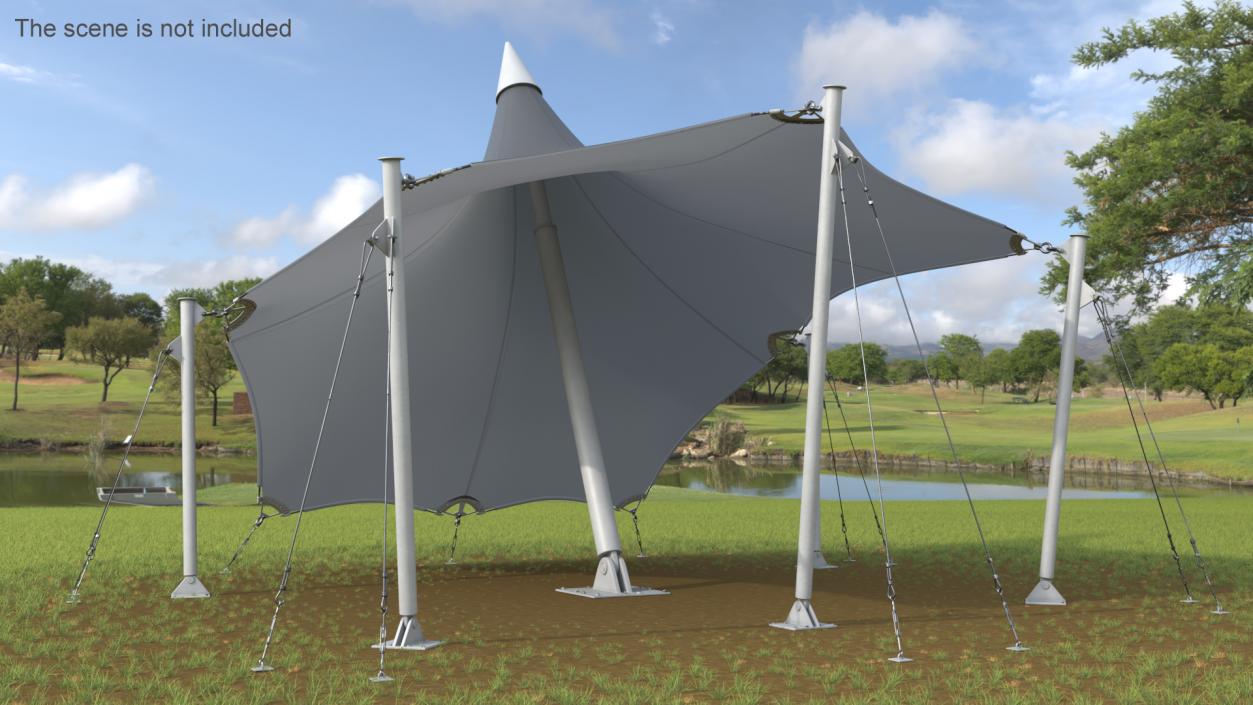 3D Tensile Fabric Tent Grey 2