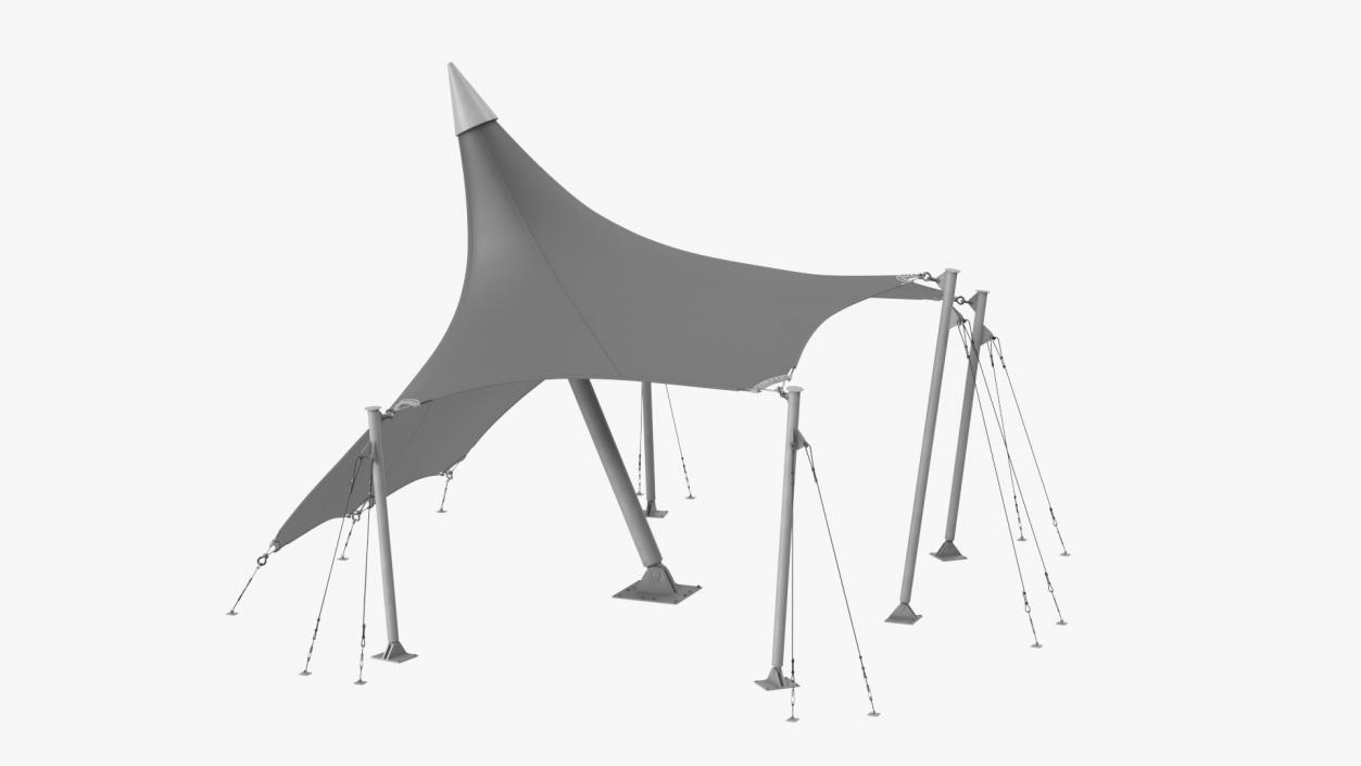 3D Tensile Fabric Tent Grey 2