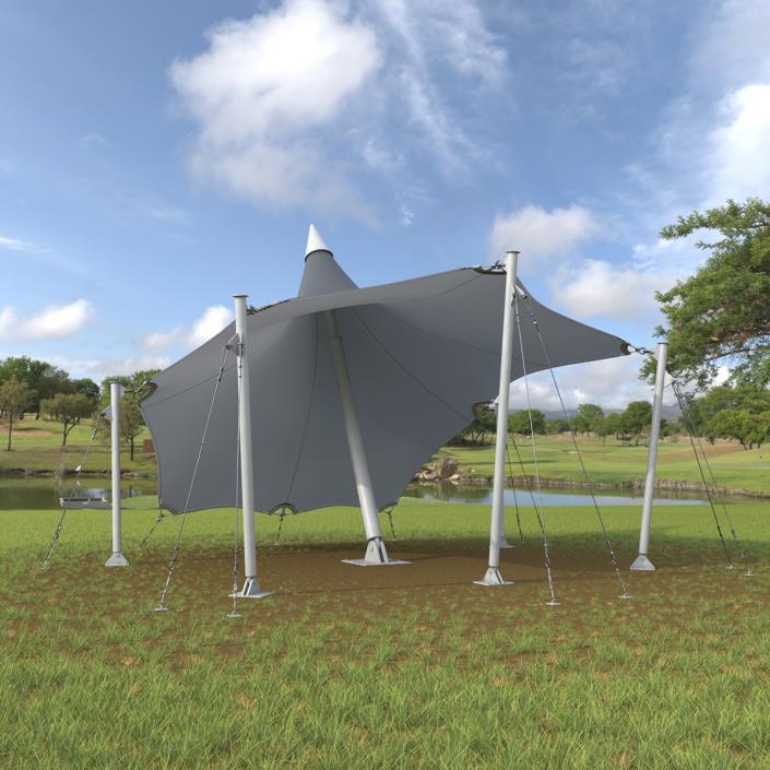 3D Tensile Fabric Tent Grey 2