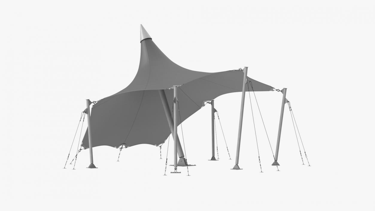 3D Tensile Fabric Tent Grey 2