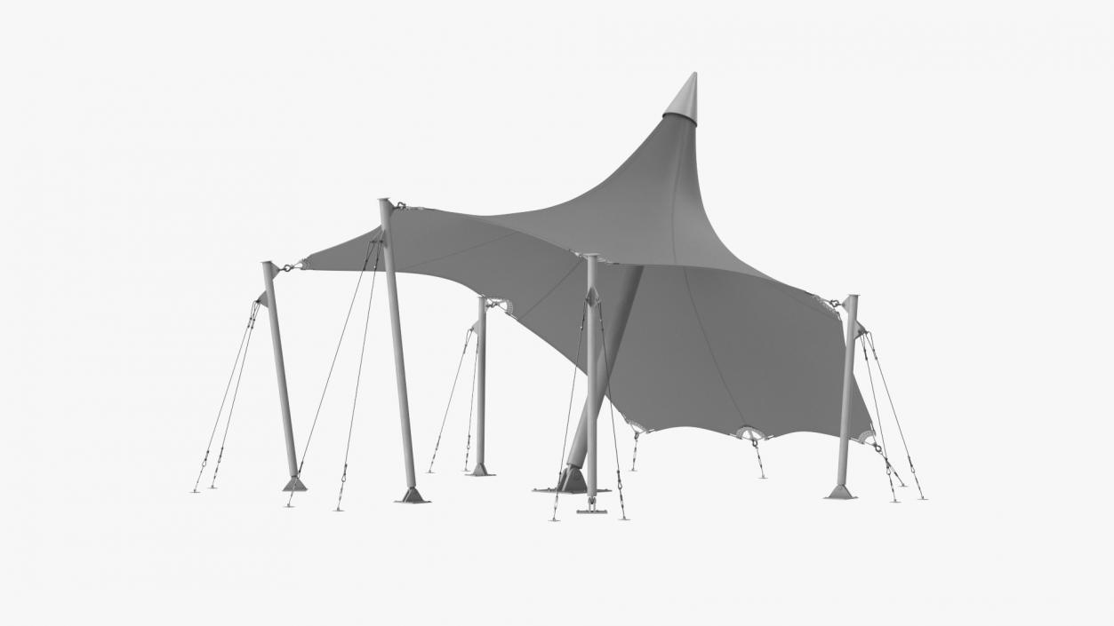 3D Tensile Fabric Tent Grey 2