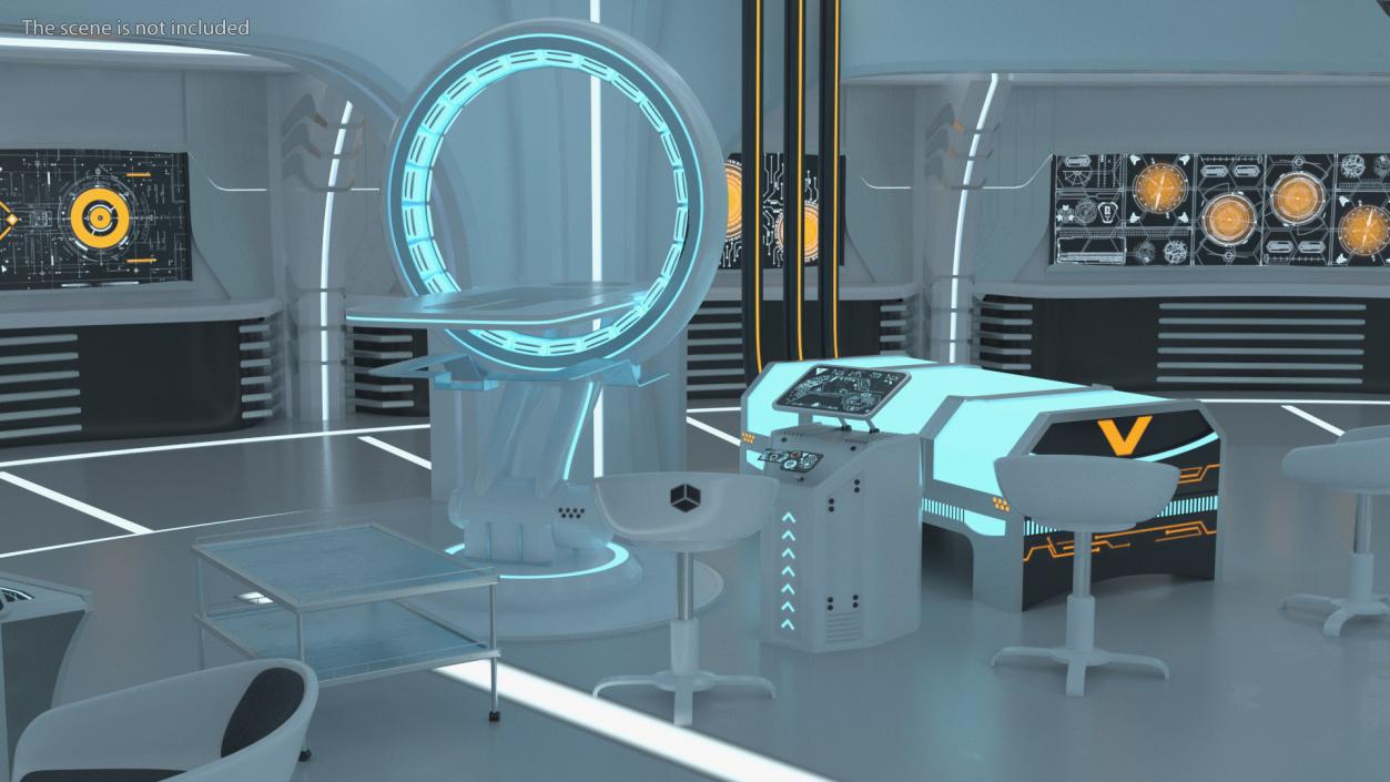 Futuristic First aid Clinic Equipment 3D