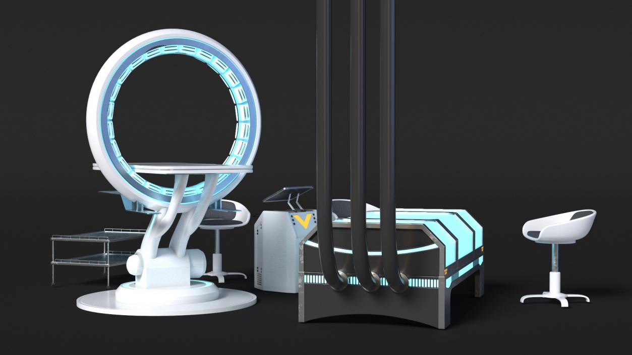 Futuristic First aid Clinic Equipment 3D