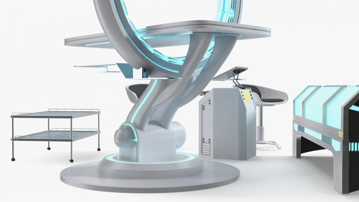 Futuristic First aid Clinic Equipment 3D