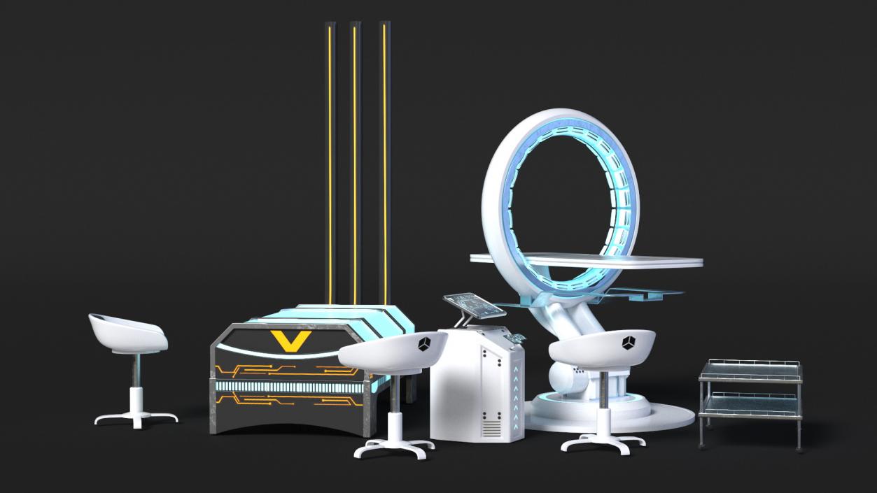 Futuristic First aid Clinic Equipment 3D