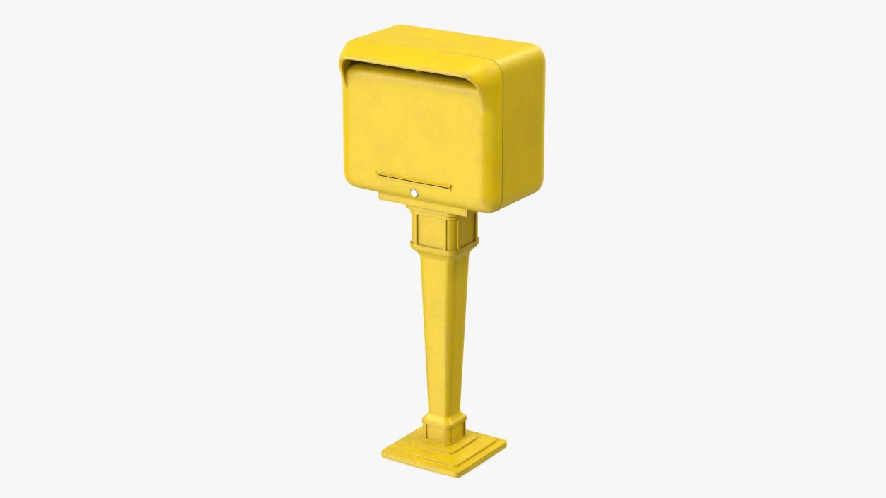 3D model Yellow Metal Mailbox Post