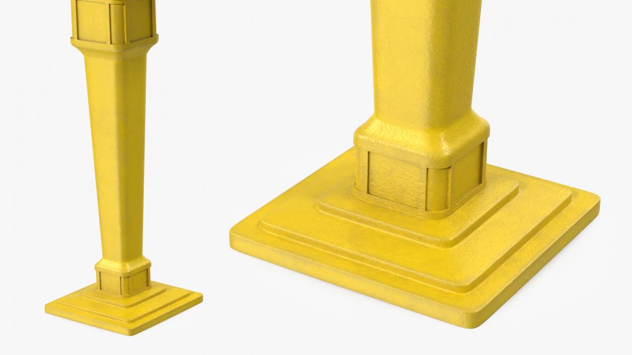 3D model Yellow Metal Mailbox Post