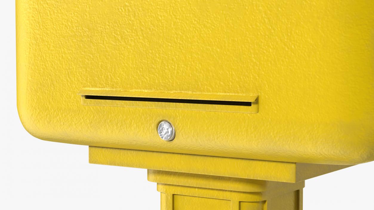 3D model Yellow Metal Mailbox Post