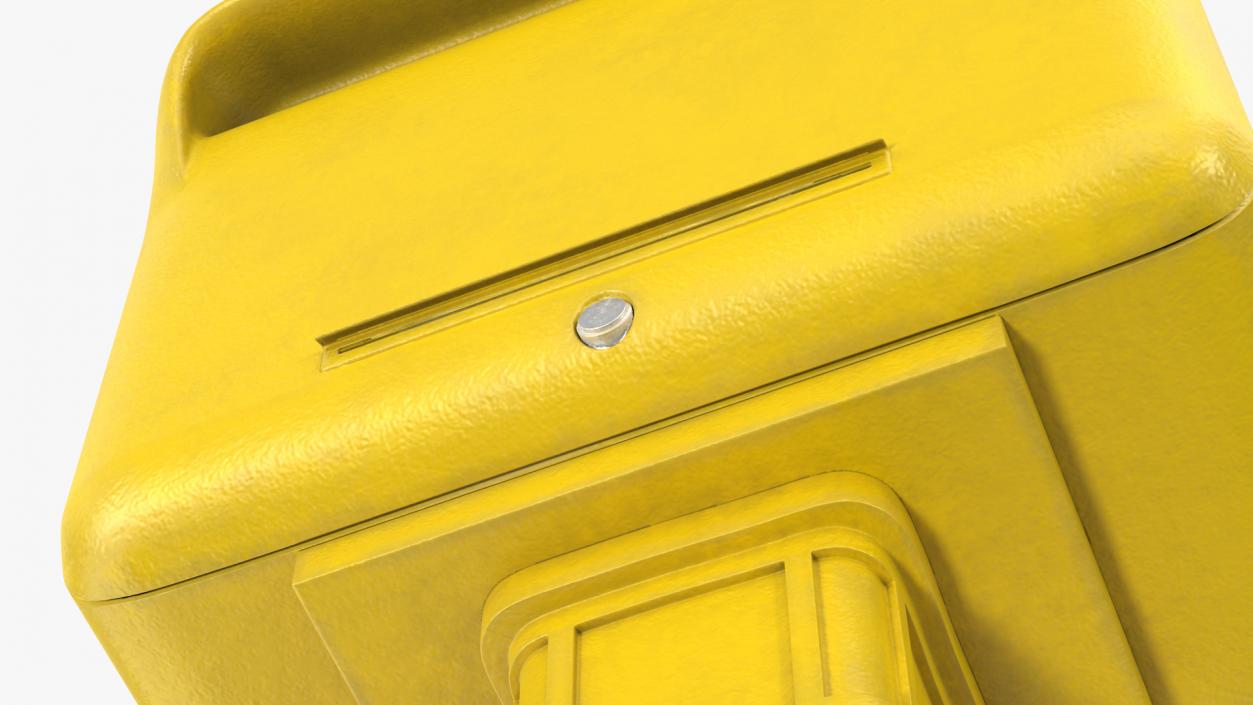 3D model Yellow Metal Mailbox Post