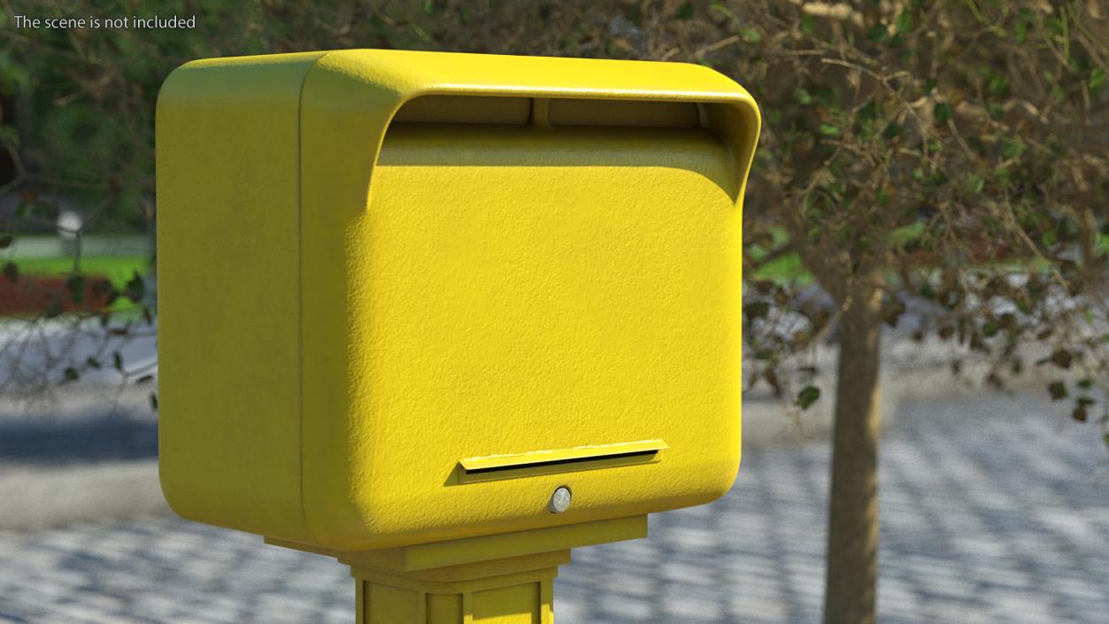 3D model Yellow Metal Mailbox Post